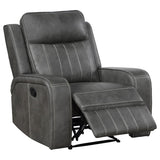 Raelynn 3-piece Upholstered Reclining Sofa Set Grey