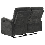 Hamilton 3-piece Chenille Manual Reclining Sofa Set Charcoal Grey