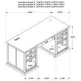 Altidore 68-inch 7-drawer Executive Home Office Desk Distressed White
