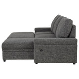 Demko Sleeper Sectional Sofa with Speaker and Storage Chaise Granite