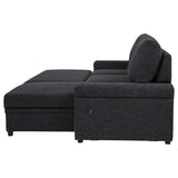 Demko Sleeper Sectional Sofa with Speaker and Storage Chaise Black