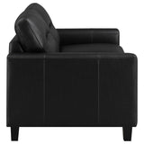 Scotland 3-piece Faux Leather Upholstered Sofa Set Black