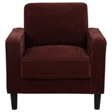 Ruth 3-piece Fabric Upholstered Track Arm Sofa Rust Red