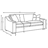 Ashlyn 3-piece Upholstered Track Arm Sofa Set Sand