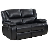Camila 3-piece Upholstered Reclining Sofa Set Black