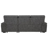 Demko Sleeper Sectional Sofa with Speaker and Storage Chaise Granite