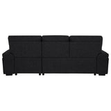 Demko Sleeper Sectional Sofa with Speaker and Storage Chaise Black