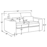 Amador 3-piece Chenille Upholstered Track Arm Sofa Set Chocolate