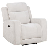 Kennett 3-piece Chenille Power Reclining Sofa Set Ivory