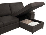 Demko Sleeper Sectional Sofa with Speaker and Storage Chaise Brown