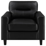 Scotland 3-piece Faux Leather Upholstered Sofa Set Black