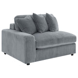 Blaine 3-Piece Corduroy Reversible Chaise Sectional Sofa Fog
