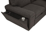 Demko Sleeper Sectional Sofa with Speaker and Storage Chaise Brown