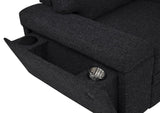 Demko Sleeper Sectional Sofa with Speaker and Storage Chaise Black