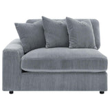 Blaine 3-Piece Corduroy Reversible Chaise Sectional Sofa Fog