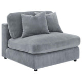 Blaine 3-Piece Corduroy Reversible Chaise Sectional Sofa Fog