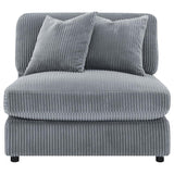 Blaine 3-Piece Corduroy Reversible Chaise Sectional Sofa Fog