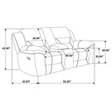 Gilson 3-piece Chenille Upholstered Reclining Sofa Set Grey