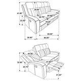 Raelynn 3-piece Upholstered Reclining Sofa Set Grey