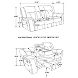 Conrad 3-piece Upholstered Padded Arm Motion Sofa Set Grey