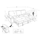 Demko Sleeper Sectional Sofa with Speaker and Storage Chaise Brown