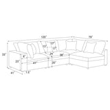 Serene 4-piece Upholstered Modular Sectional Sofa Beige