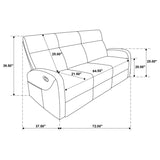 Hamilton 3-piece Chenille Manual Reclining Sofa Set Charcoal Grey