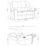 Brickston 3-piece Triple Power Reclining Sofa Set Charcoal