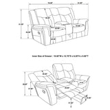 Conrad 3-piece Upholstered Padded Arm Motion Sofa Set Grey