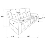 Kennett 3-piece Chenille Power Reclining Sofa Set Ivory