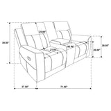 Brentwood 3-piece Upholstered Reclining Sofa Set Charcoal