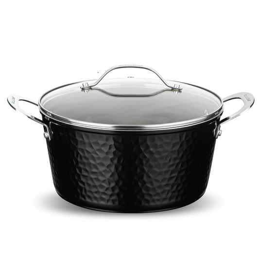 Hammered Black 5qt Stock Pot & Lid
