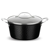 Hammered Black 5qt Stock Pot & Lid