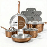 12 Piece Tri-Ply Stainless Steel and Copper Cookware Set