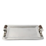 Stainless Serving Tray Composite Antler Handles