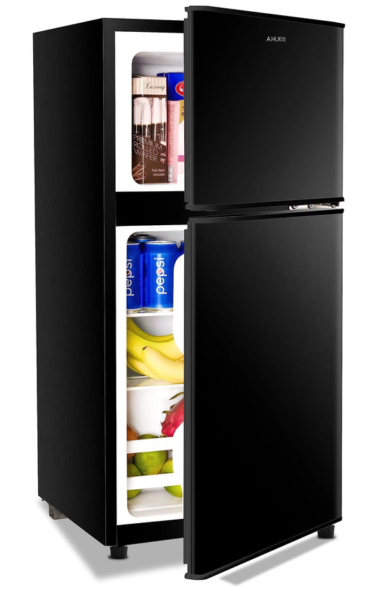 KRIB BLING 3.5 Cu.ft 2 Doors Compact Refrigerators with Freezers, Retro Design