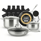 Ceramax Hybrid 12 Piece Tri-Ply Stainless Steel Ceramic Etched Cookware Set