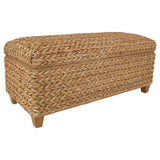 Laughton Hand-Woven Banana Leaf Storage Bench Natural