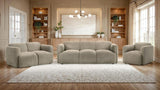 Dorset 3-piece Upholstered Round Track Arm Sofa Set Brown