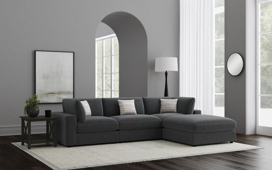 Serene 4-piece Upholstered Modular Sectional Sofa Charcoal