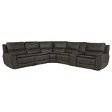 Marcell 6-Piece L-Shaped Power Reclining Sectional with Console Grey