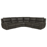 Marcell 5-Piece L-Shaped Modular Power Reclining Sectional Sofa Grey