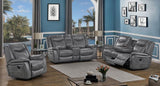 Conrad 3-piece Upholstered Padded Arm Motion Sofa Set Grey