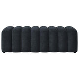 Summer Upholstered Channel Accent Bench Black