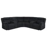 Hagen Upholstered Power Reclining Sectional Sofa Steel Grey