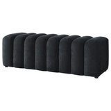 Summer Upholstered Channel Accent Bench Black