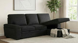 Demko Sleeper Sectional Sofa with Speaker and Storage Chaise Black