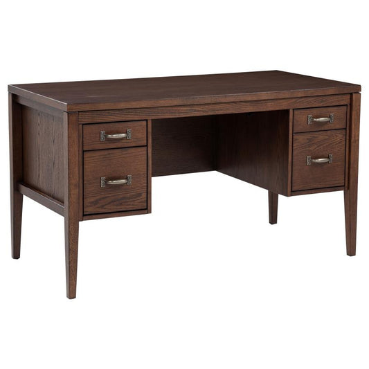 Graham 4-Drawer Lift-Top Computer Desk Walnut Brown