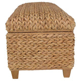 Laughton Hand-Woven Banana Leaf Storage Bench Natural