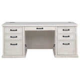 Altidore 68-inch 7-drawer Executive Home Office Desk Distressed White